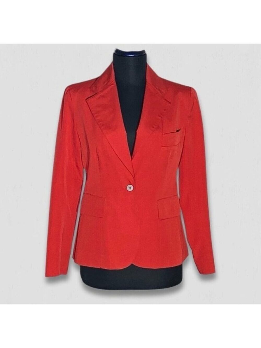 Evan Picone Red Linen Cotton Blazer Jacket Small